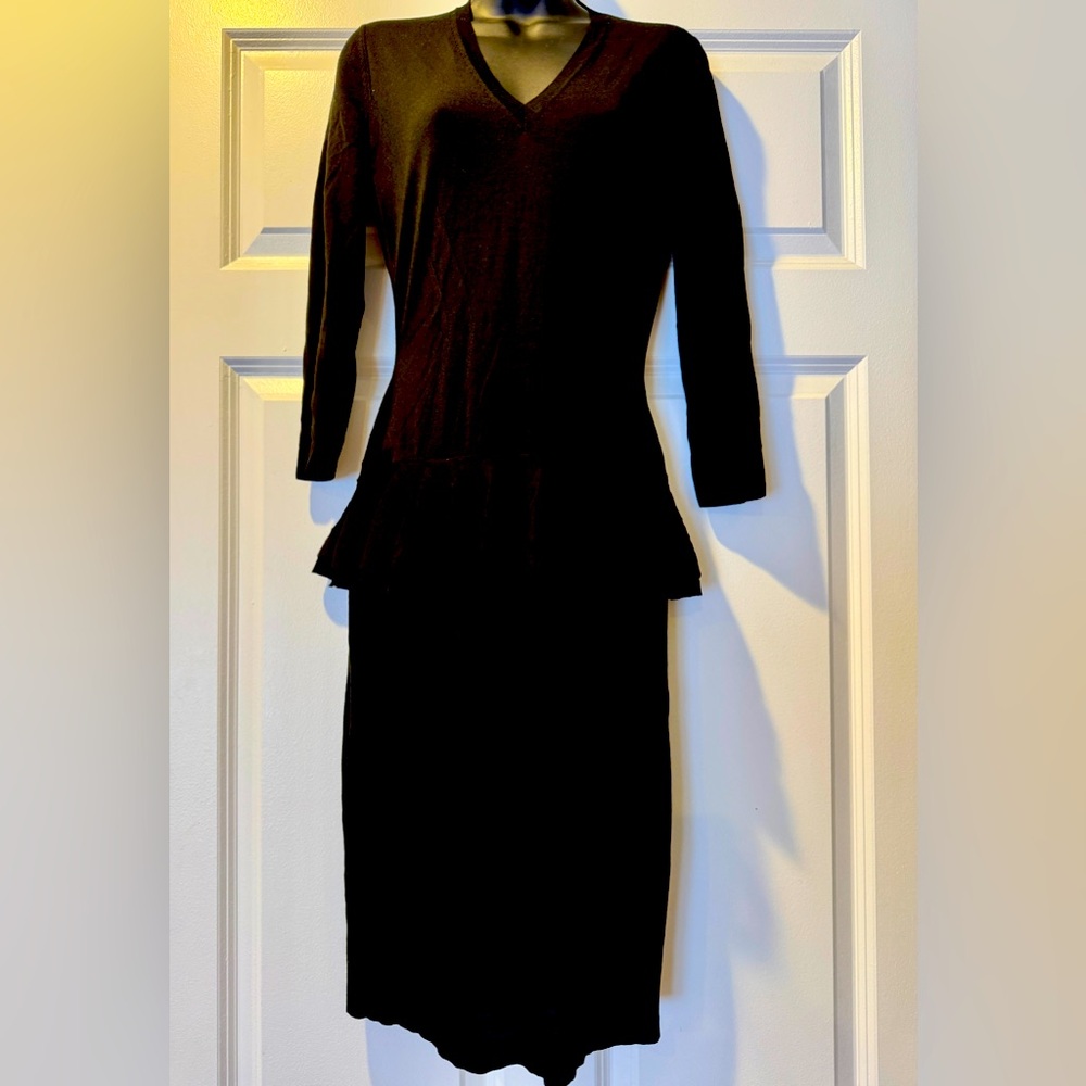 Vintage Alexander McQueen Black Wool Dress – Damaged – For Repair/Display Only